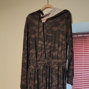 Crazy Train Camouflage Zip-Up Jumpsuit